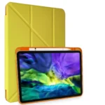 Uray store Apple iPad Pro 11 (2018) Kılıf Kalemlikli Mars Tablet Kılıfı - Açık Sarı