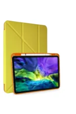 Uray store Apple iPad Pro 11 (2018) Kılıf Kalemlikli Mars Tablet Kılıfı - Açık Sarı