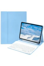 Uray store Apple iPad Pro 11 (2022) Kılıf KC01 Smart Klavyeli Tablet Kılıfı - Açık Mavi