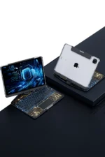 Uray store Apple JP11 iPad Pro 11 (2022) Kılıf Vales Dönen Ledli Klavyeli Tablet Kılıfı - Siyah - Görsel 3