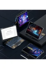 Uray store Apple JP11 iPad Pro 11 (2022) Kılıf Vales Dönen Ledli Klavyeli Tablet Kılıfı - Siyah - Görsel 4