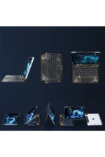 Uray store Apple JP11 iPad Pro 11 (2022) Kılıf Vales Dönen Ledli Klavyeli Tablet Kılıfı - Siyah - Görsel 6