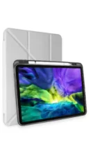 Uray store Apple iPad Pro 11 (2024) Kılıf Kalemlikli Mars Tablet Kılıfı - Gri