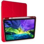 Uray store Apple iPad Pro 11 (2024) Kılıf Kalemlikli Mars Tablet Kılıfı - Kırmızı