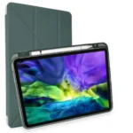 Uray store Apple iPad Pro 11 (2024) Kılıf Kalemlikli Mars Tablet Kılıfı - Koyu Yeşil