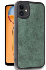 Uray store Apple iPhone 11 Kılıf Aras Deri Kapak - Koyu Yeşil - Görsel 2