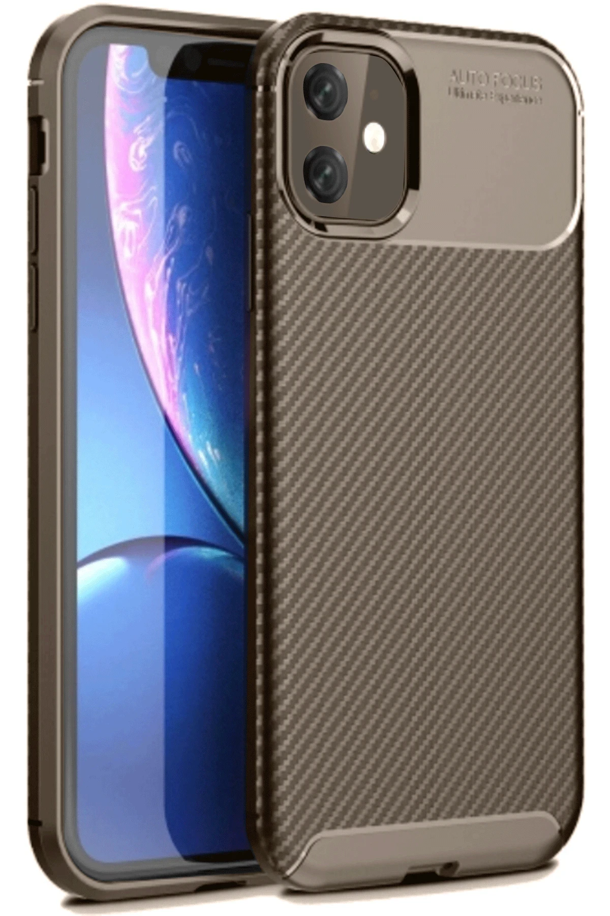 newface-iphone-11-kilif-auto-focus-karbon-kapak-kahverengi-default Uray store Apple iPhone 11 Kılıf Auto Focus Karbon Kapak - Kahverengi - Görsel 1