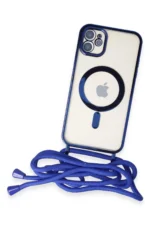 Uray store Apple iPhone 11 Kılıf Divo Lazer Askılı Magsafe Kapak - Mavi - Görsel 3