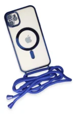 Uray store Apple iPhone 11 Kılıf Divo Lazer Askılı Magsafe Kapak - Mavi - Görsel 4