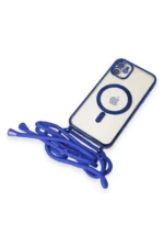 Uray store Apple iPhone 11 Kılıf Divo Lazer Askılı Magsafe Kapak - Mavi - Görsel 6