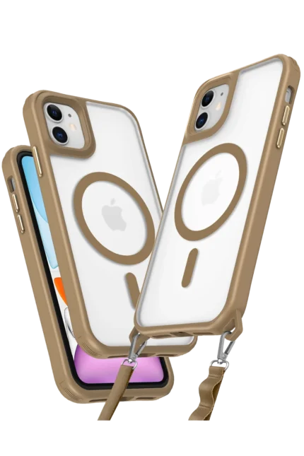 Uray store Apple iPhone 11 Kılıf Enka Magsafe Silikon Kılıf - Desert
