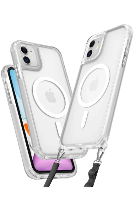 Uray store Apple iPhone 11 Kılıf Enka Magsafe Silikon Kılıf - Şeffaf