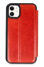 Uray store Apple iPhone 11 Kılıf Flip Cover - Kırmızı