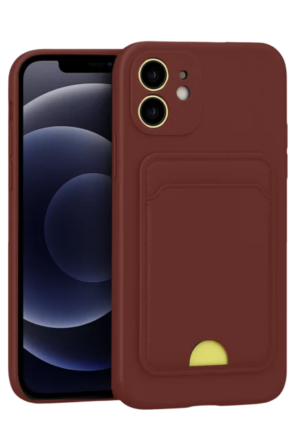 Uray store Apple iPhone 11 Kılıf Kelvin Kartvizitli Silikon - Bordo