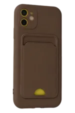 Uray store Apple iPhone 11 Kılıf Kelvin Kartvizitli Silikon - Kahverengi - Görsel 2