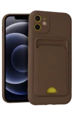 Uray store Apple iPhone 11 Kılıf Kelvin Kartvizitli Silikon - Kahverengi