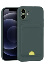 Uray store Apple iPhone 11 Kılıf Kelvin Kartvizitli Silikon - Koyu Yeşil