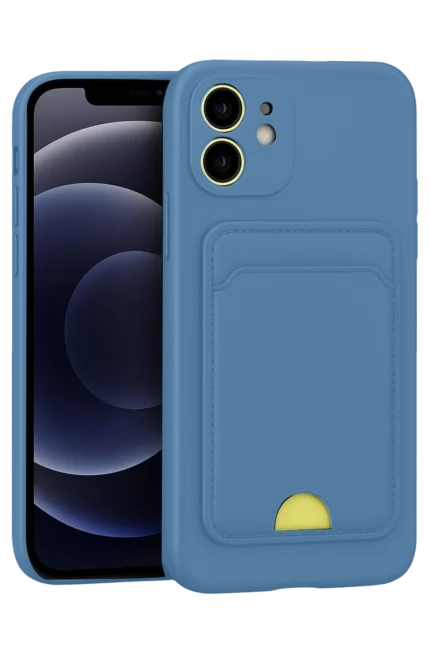 Uray store Apple iPhone 11 Kılıf Kelvin Kartvizitli Silikon - Mavi
