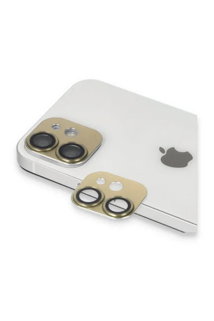Uray store Apple iPhone 11 Pers Alüminyum Kamera Lens - Gold