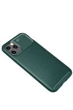 Uray store Apple iPhone 11 Pro Kılıf Auto Focus Karbon Kapak - Yeşil - Görsel 2