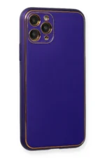 Uray store Apple iPhone 11 Pro Kılıf Coco Deri Silikon Kapak - Mor - Görsel 2