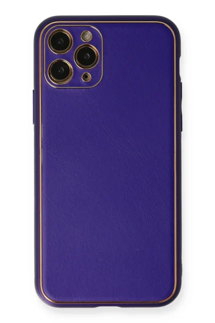 Uray store Apple iPhone 11 Pro Kılıf Coco Deri Silikon Kapak - Mor