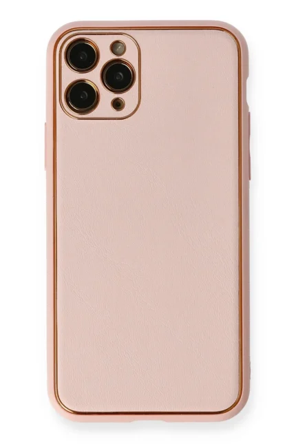 Uray store Apple iPhone 11 Pro Kılıf Coco Deri Silikon Kapak - Pembe