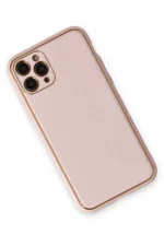 Uray store Apple iPhone 11 Pro Kılıf Coco Deri Silikon Kapak - Pudra - Görsel 3