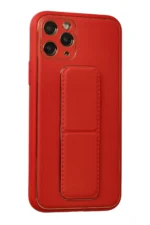 Uray store Apple iPhone 11 Pro Kılıf Coco Deri Standlı Kapak - Kırmızı - Görsel 2