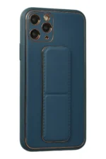 Uray store Apple iPhone 11 Pro Kılıf Coco Deri Standlı Kapak - Mavi - Görsel 2