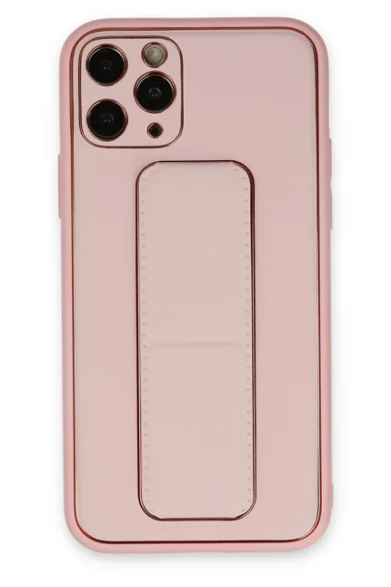 Uray store Apple iPhone 11 Pro Kılıf Coco Deri Standlı Kapak - Pembe