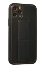 Uray store Apple iPhone 11 Pro Kılıf Coco Deri Standlı Kapak - Siyah - Görsel 2