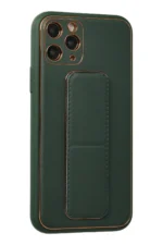 Uray store Apple iPhone 11 Pro Kılıf Coco Deri Standlı Kapak - Yeşil - Görsel 2