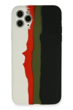 Uray store Apple iPhone 11 Pro Kılıf Ebruli Lansman Silikon - Beyaz-Siyah