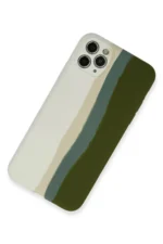 Uray store Apple iPhone 11 Pro Kılıf Ebruli Lansman Silikon - Beyaz-Yeşil - Görsel 2