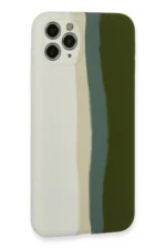 Uray store Apple iPhone 11 Pro Kılıf Ebruli Lansman Silikon - Beyaz-Yeşil - Görsel 3
