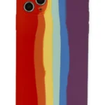 Uray store Apple iPhone 11 Pro Kılıf Ebruli Lansman Silikon - Kırmızı-Mor