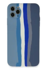 Uray store Apple iPhone 11 Pro Kılıf Ebruli Lansman Silikon - Mavi-Gri