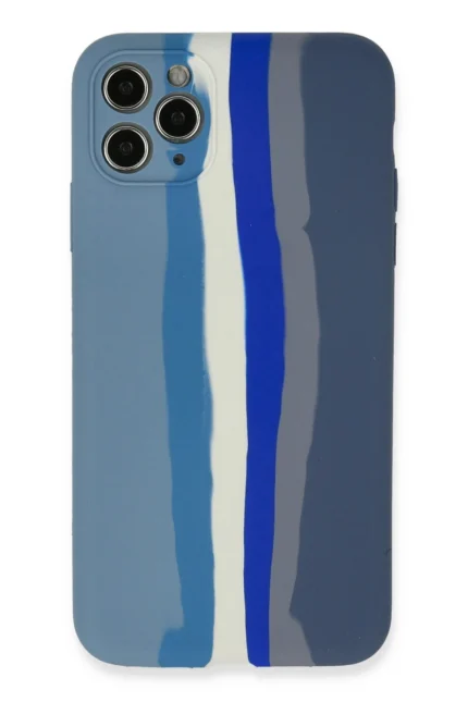 Uray store Apple iPhone 11 Pro Kılıf Ebruli Lansman Silikon - Mavi-Gri