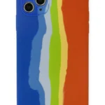 Uray store Apple iPhone 11 Pro Kılıf Ebruli Lansman Silikon - Mavi-Turuncu