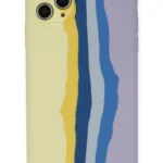 Uray store Apple iPhone 11 Pro Kılıf Ebruli Lansman Silikon - Sarı-Lila