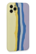 Uray store Apple iPhone 11 Pro Kılıf Ebruli Lansman Silikon - Sarı-Lila - Görsel 3