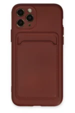 Uray store Apple iPhone 11 Pro Kılıf Kelvin Kartvizitli Silikon - Bordo