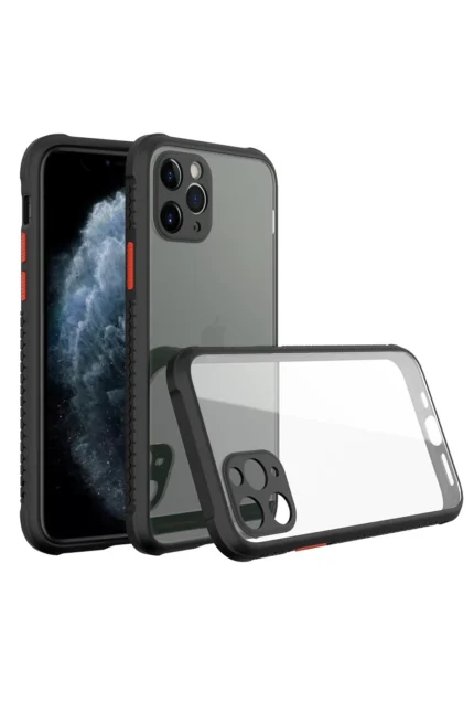 Uray store Apple iPhone 11 Pro Kılıf Miami Şeffaf Silikon - Siyah