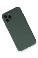 Uray store Apple iPhone 11 Pro Kılıf Nano içi Kadife Silikon - Koyu Yeşil - Görsel 2