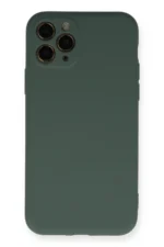 Uray store Apple iPhone 11 Pro Kılıf Nano içi Kadife Silikon - Koyu Yeşil