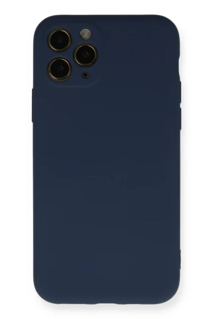 Uray store Apple iPhone 11 Pro Kılıf Nano içi Kadife Silikon - Lacivert