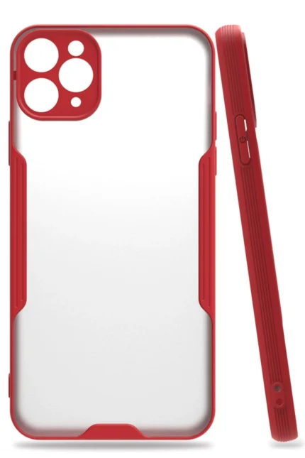 Uray store Apple iPhone 11 Pro Kılıf Platin Silikon - Kırmızı