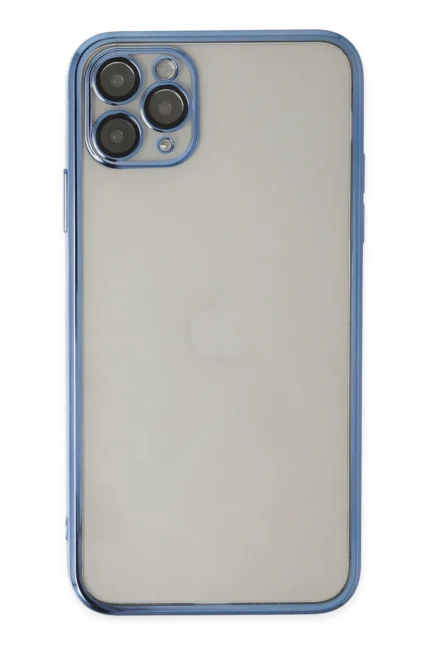 Uray store Apple iPhone 11 Pro Kılıf Razer Lensli Silikon - Açık Mavi