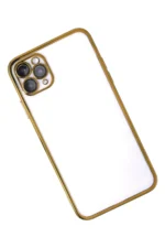 Uray store Apple iPhone 11 Pro Kılıf Razer Lensli Silikon - Gold - Görsel 3